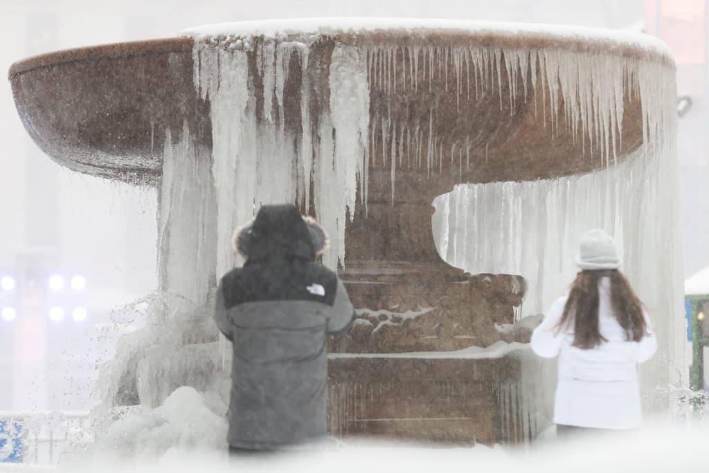 Lo bueno para algunos, fue que pudieron tomar la foto de
<b>la fuente congelada del Bryant Park,</b> en Manhattan.
<b><a href="https://www.univision.com/local/nueva-york-wxtv/fuente-de-bryant-park-amanece-congelada-fotos" target="_blank">Lo mismo pasó en 2016, aquí las fotos</a></b>.