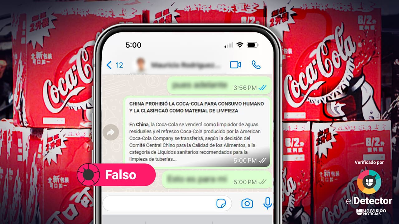 Es falso que China prohibió la Coca-Cola para consumo humano
