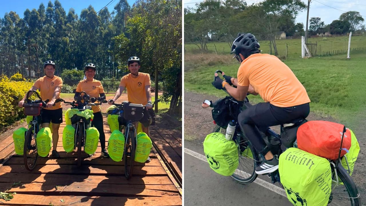 Tres argentinos cruzan 17 países en bicicleta hasta el norte de Texas rumbo al Mundial