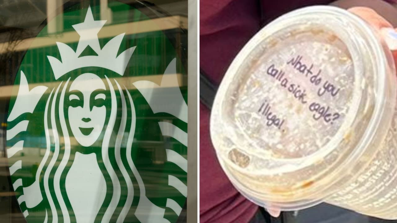 Madre hispana pide un 'latte' de horchata en Starbucks donde un barista le escribió "ilegal", en Texas