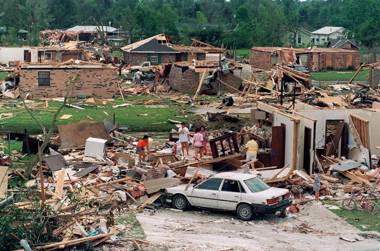 The aftermath of Hurricane Andrew in Florida, 1992.