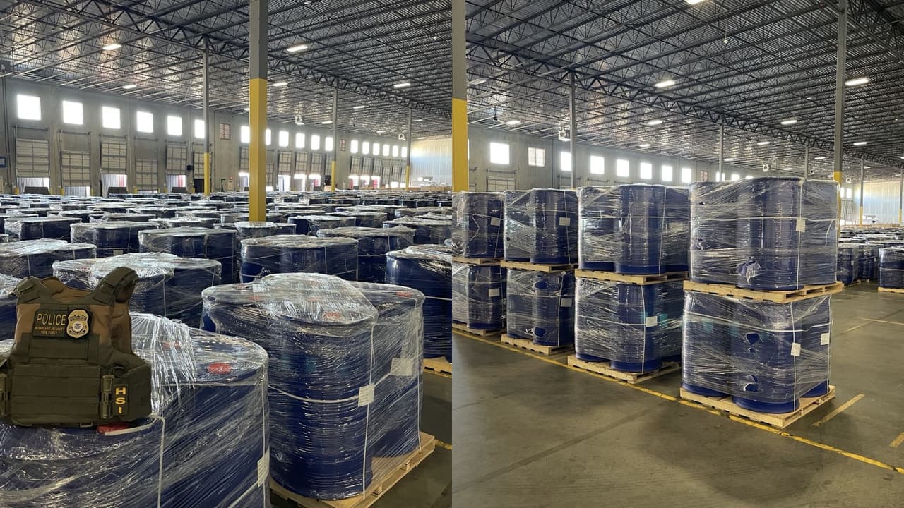 Decomisan más de 300,000 kilos de químicos para fabricar metanfetamina en el Puerto de Houston