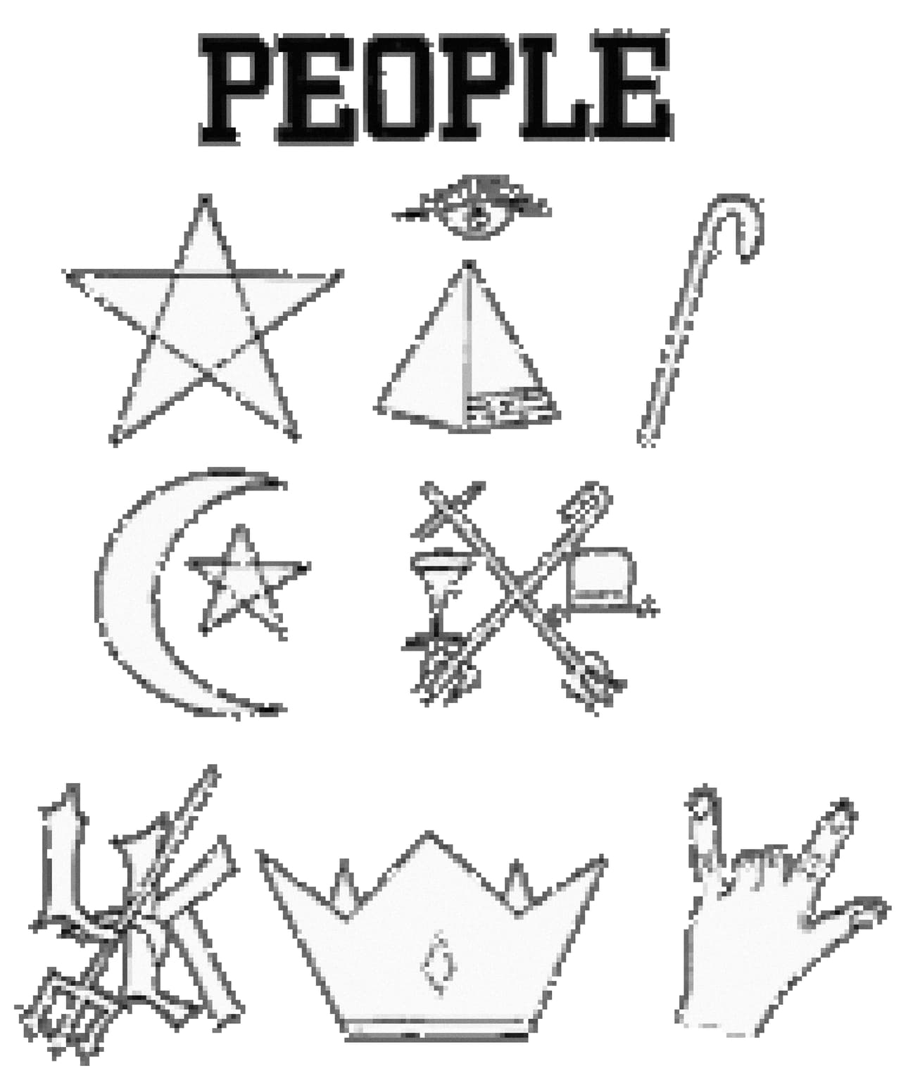 <b>People Nation.</b> Junto a su rival, Folk Nation, comenzó como una alianza de pandillas de Chicago en la década de 1980. Tienen un código de conducta basado en las frases "todo es todo" y "todo está bien". Aunque las bandas de People Nation se concentran en Chicago y el medio oeste, existen en todo el país y muchos de sus miembros han cometido los más diversos crímenes. Se identifican con la estrella de cinco puntas, el número cinco, la media luna y la pirámide, entre otros símbolos. A diferencia de su rival Folks Nation, los miembros de este grupo prefieren utilizar su mano izquierda y destacar el lado izquierdo de sus cuerpos.