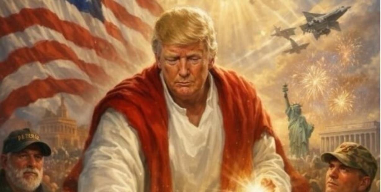 La polémica imagen de Donald Trump como si fuera Jesucristo