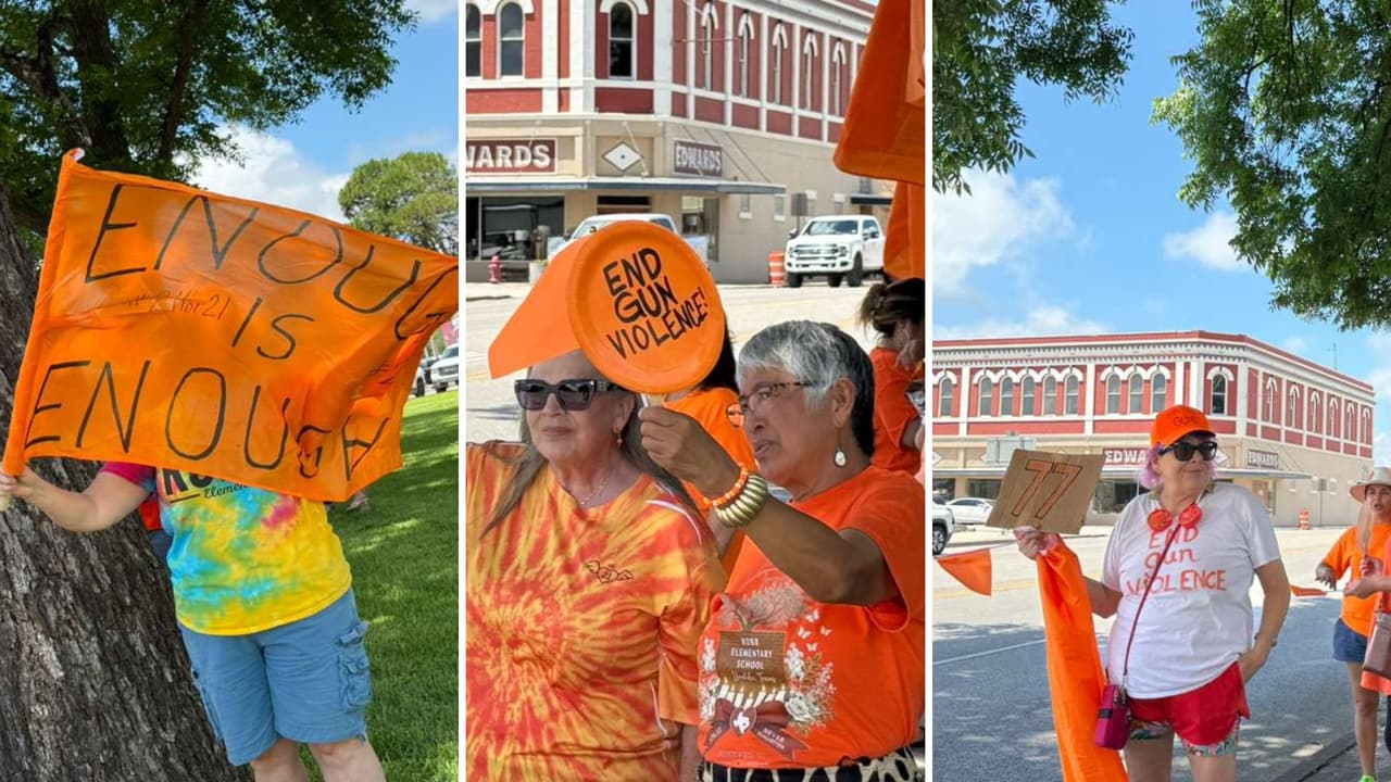 La comunidad de
<b>Uvalde, Texas</b>, se reunió este
<b>24 de mayo</b> en la plaza principal del centro de la ciudad para recordar a las
<b>21 víctimas del tiroteo en Robb Elementary</b>, ocurrido hace cuatro años. El evento se llevó a cabo alrededor de la plaza del tribunal del condado, ubicada en
<b>100 N Getty St</b>.