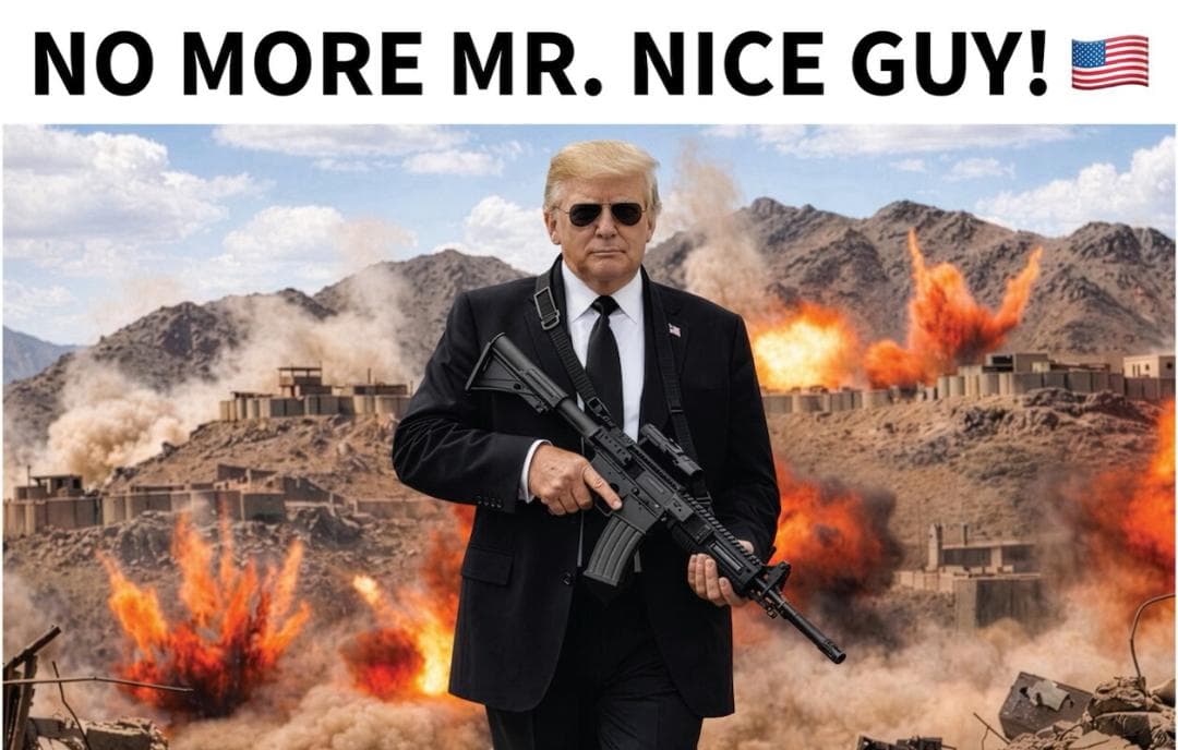 Con imagen de IA en la que aparece armado, Trump advierte que ya no será 'buen tipo' con Irán