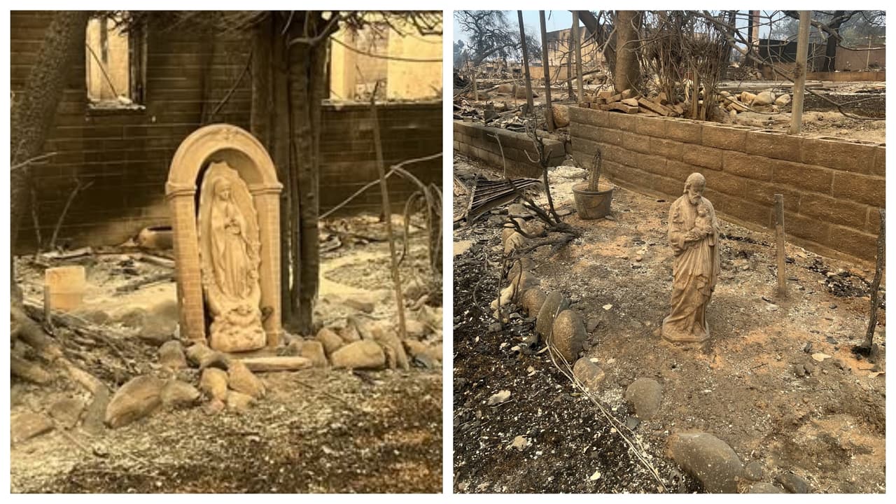 Un milagro entre las cenizas: imágenes de la Virgen de Guadalupe y la Sagrada Familia salen intactas de incendio
