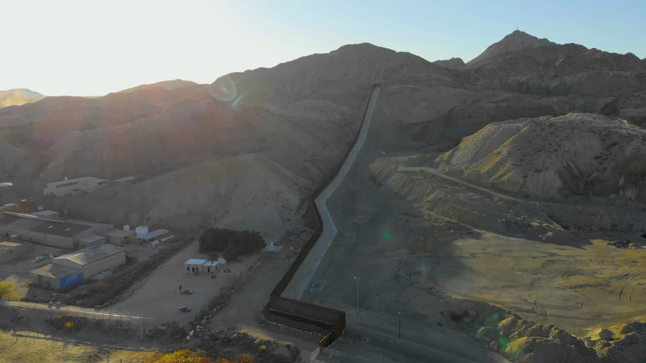 Another stretch of the private border wall.