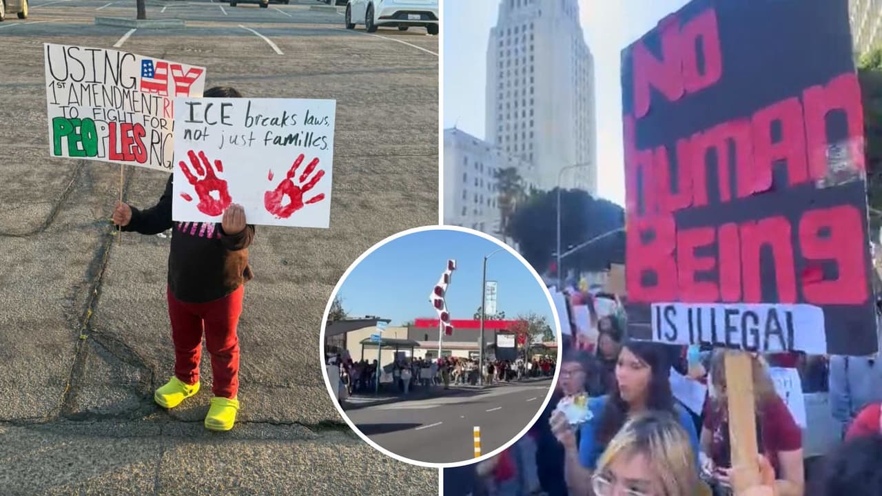 Estudiantes de Los Ángeles abandonan clases para protestar contra redadas de ICE
