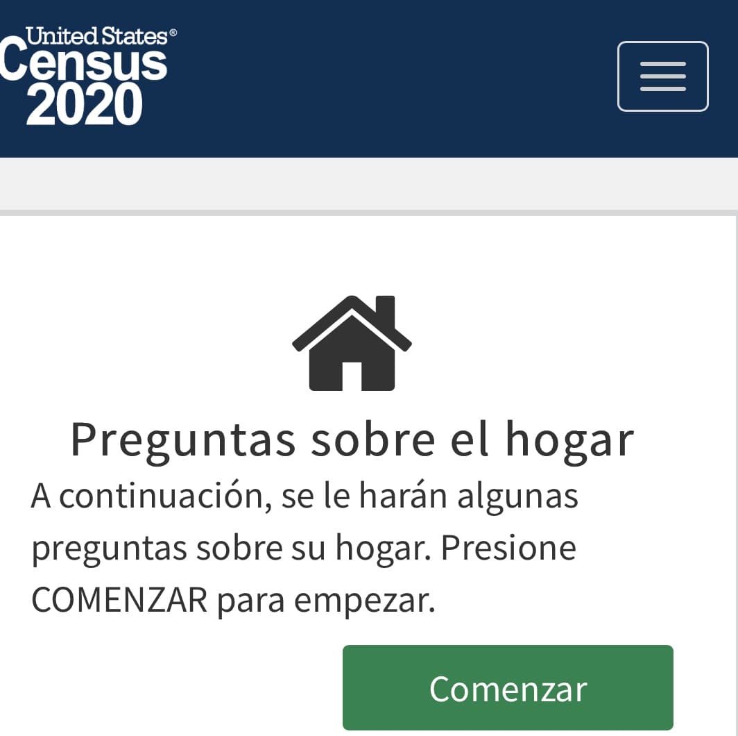 Pasarás a la sección de preguntas sobre el hogar.