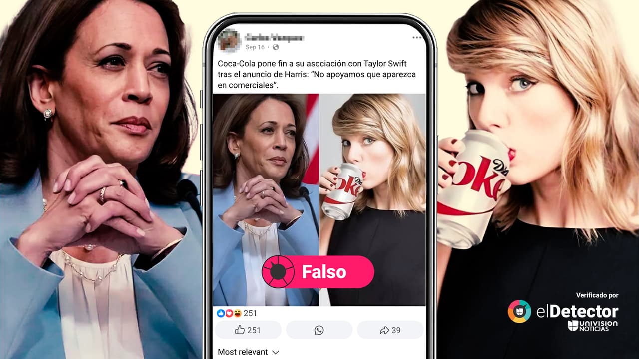 Es falso que Coca Cola haya finalizado su relación comercial con Taylor Swift, tras apoyo a Kamala Harris