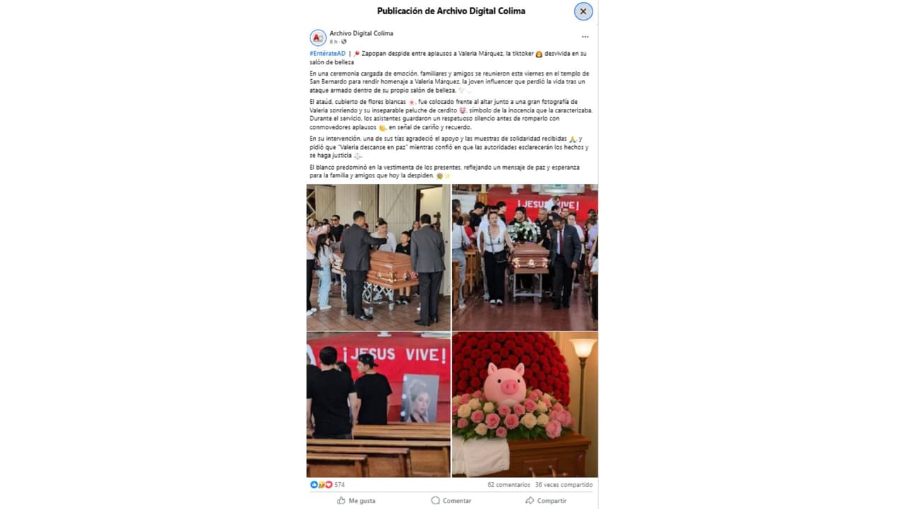 Así habrían despedido a Valeria Márquez.