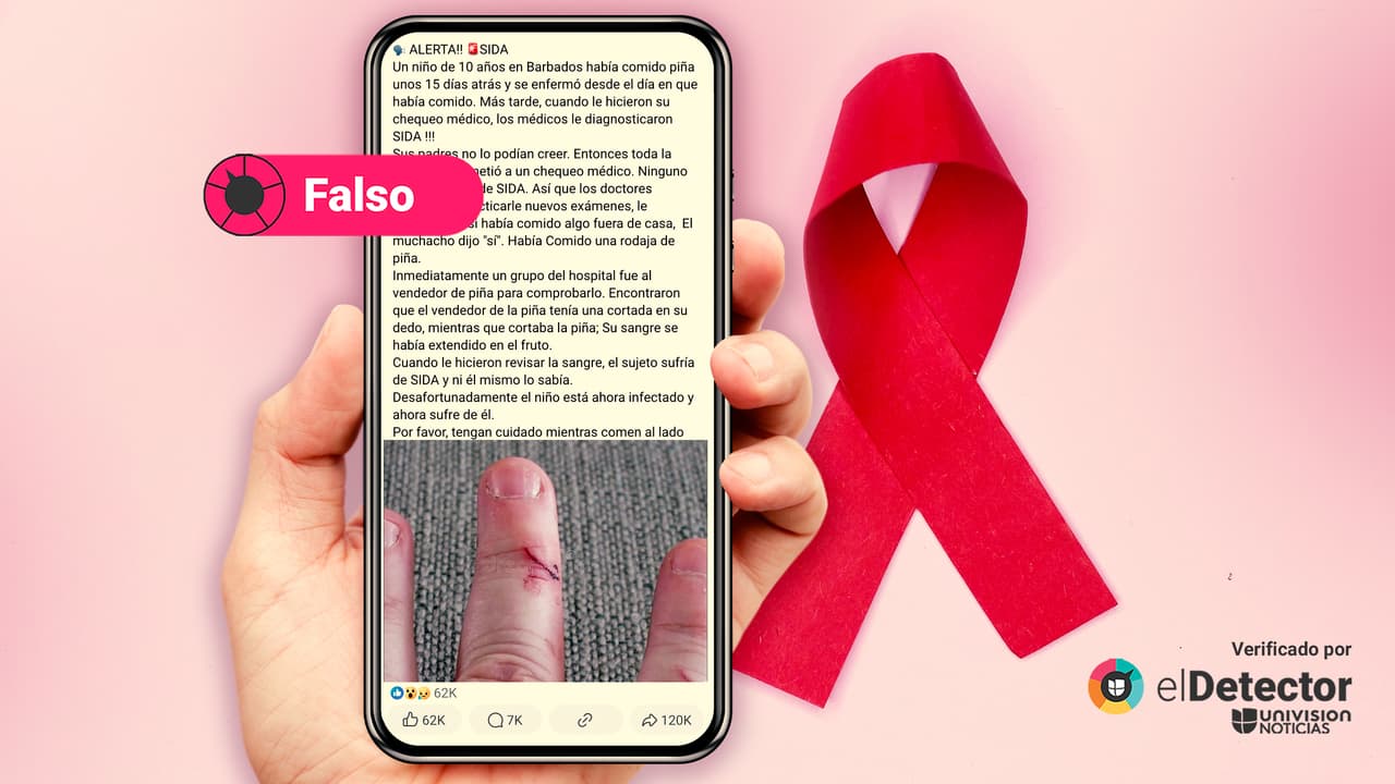 El VIH NO se contagia por comer alimentos en contacto con la sangre de una persona infectada