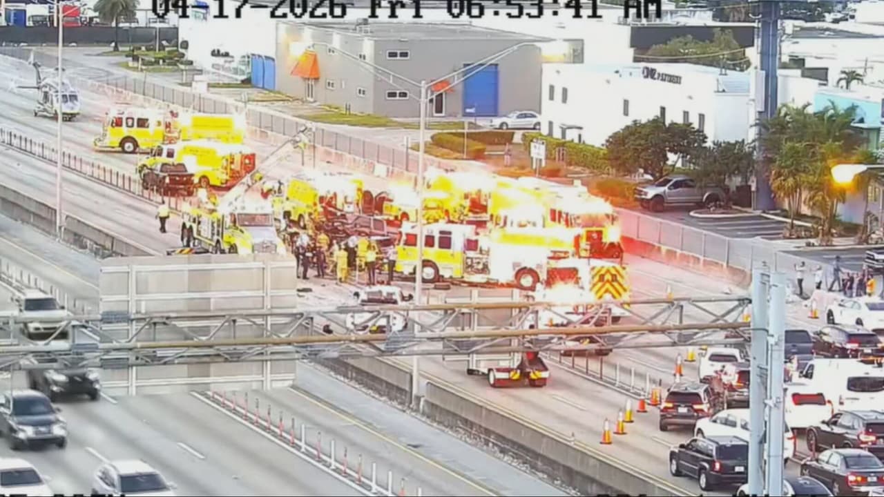 Accidente en la autopista Palmetto a la altura de Doral genera gran congestión de tráfico