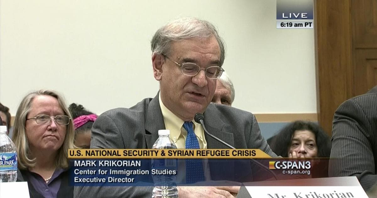 Mark Krikorian and other researchers from CIS have given testimony before Congress 10 times since January 2016.