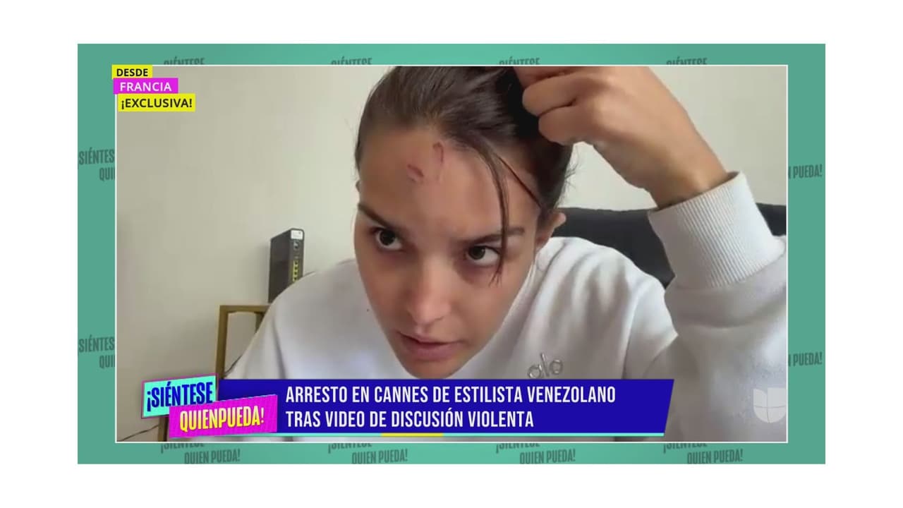 Andrea Del Val muestra supuestos golpes que estilista venezolano le habría propinado en Cannes.