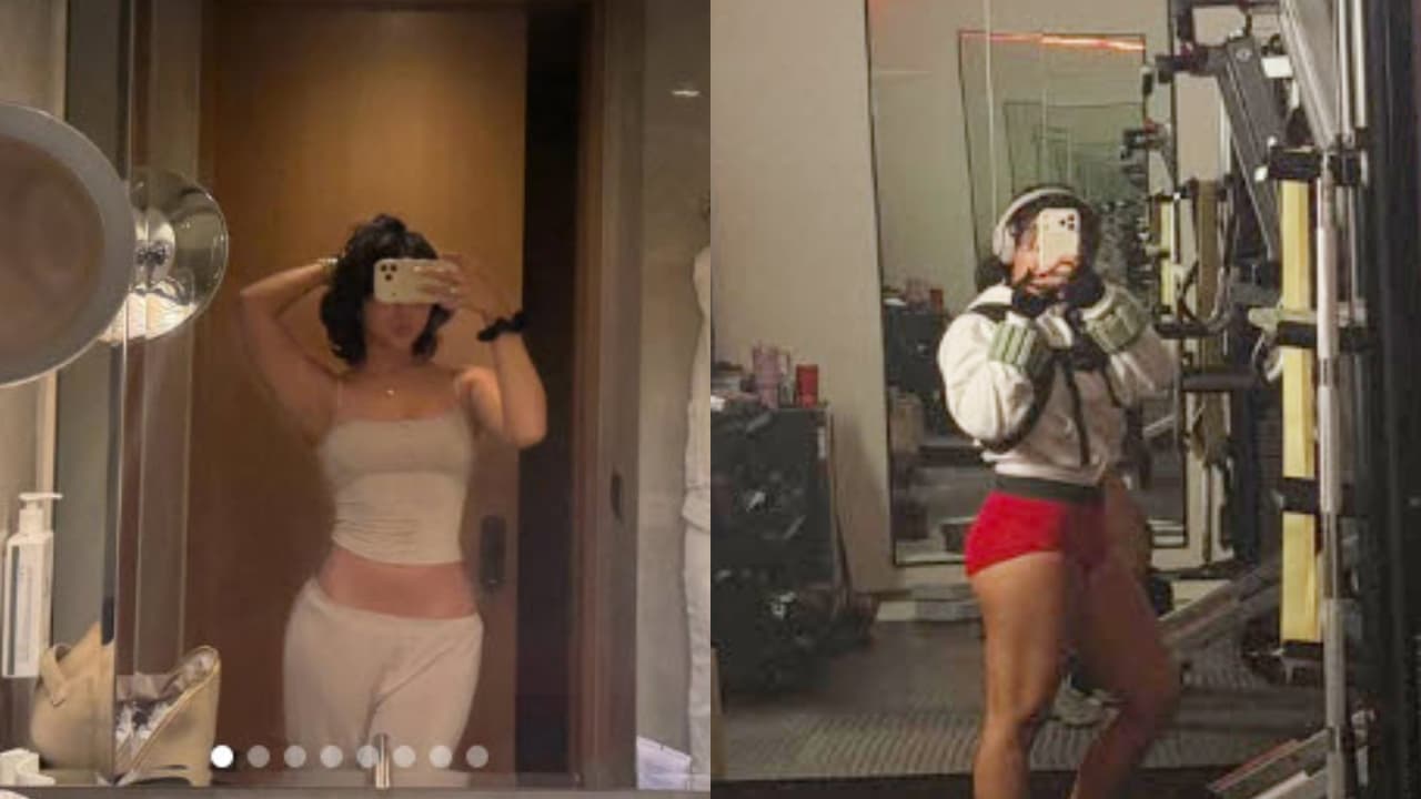 Entre las 8 nuevas fotos que publicó Ángela Aguilar en Instagram estuvieron algunas 'selfies' como estas.