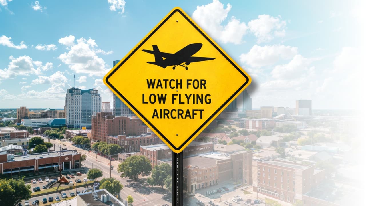 <h3 class="cms-H3-H3">Watch for Low Flying Aircraft </h3>
<br>
<br>🔎 Traducción:
<b> Precaución, aeronaves volando bajo.</b>
<br>
<b>👀Cómo se ve:</b> Señal amarilla con ese aviso.
<br>
<b>🤔 Qué significa: </b>Advierte que estás cerca de un aeropuerto pequeño o de una ruta de aproximación aérea, puede haber aviones volando a baja altura.
<br>
<b>📍 Dónde aparece:</b> Zonas abiertas, carreteras cercanas a pistas pequeñas o aeródromos rurales.
<br>
<b>💡 Qué hacer: </b>
<br>Mantén la atención en el carril.
<br>Evita maniobras bruscas por mirar al cielo.
<br>Anticipa distracciones de otros conductores.
<br>
<b>⚠️ Error común: </b>Voltearse a ver el avión y descuidar la carretera.