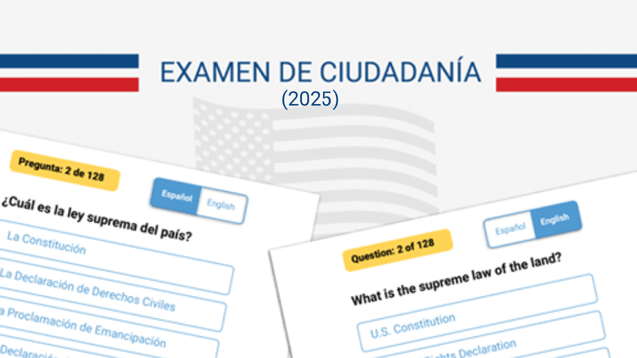Nuevo examen de ciudadanía 2025: practica gratis las preguntas y respuestas en español e inglés