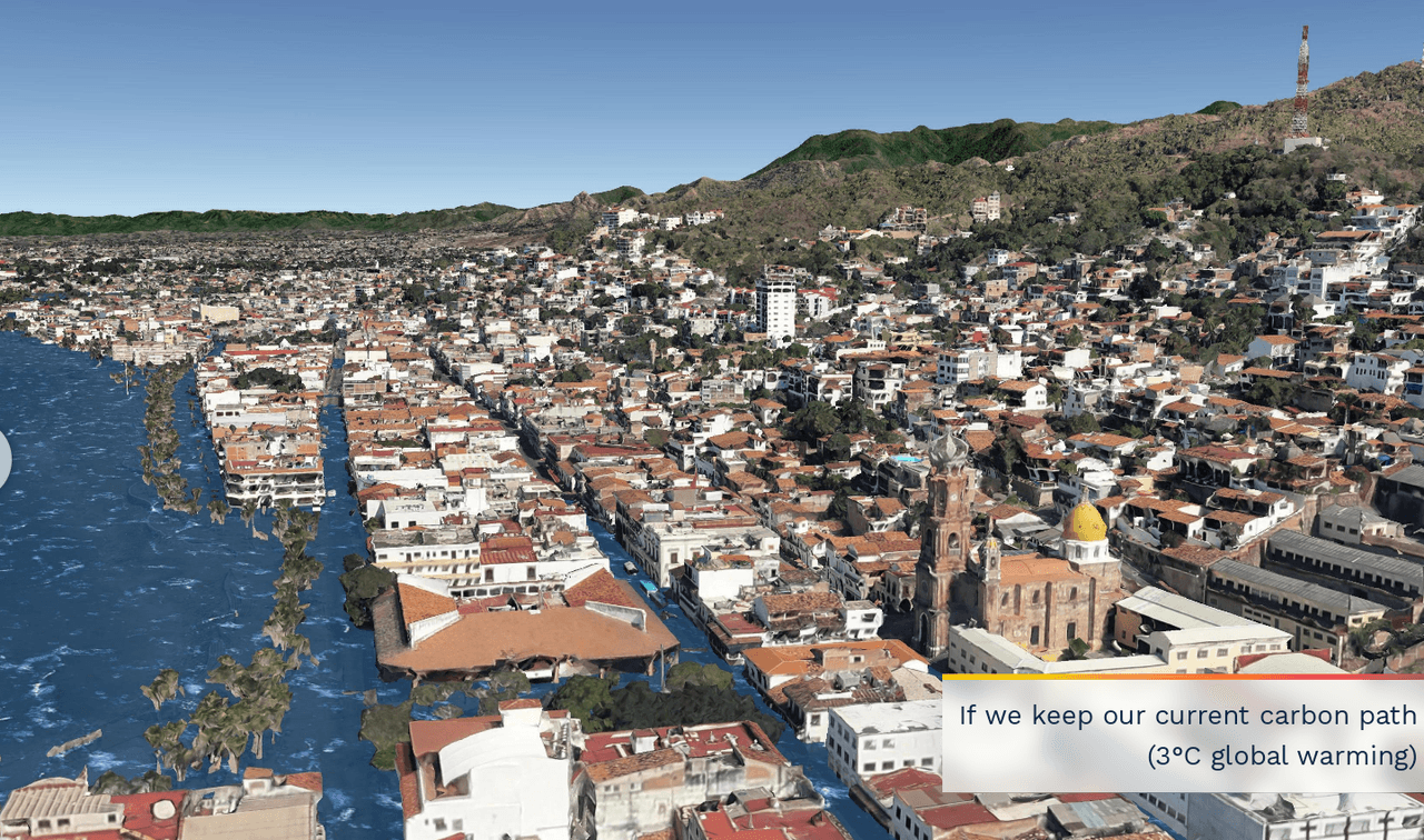 <b>México</b>. Uno de los destinos turísticos principales del país, Puerto Vallarta, corre el riesgo de lucir como en la imagen en menos de 100 años. Está amenazada la parroquia de Nuestra Señora de Guadalupe.