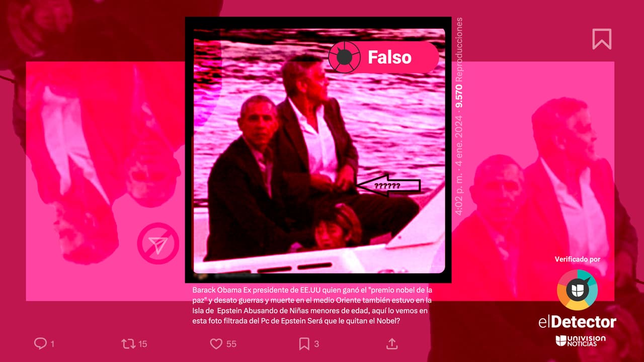 Esa foto no muestra a Obama con Epstein: está con George Clooney