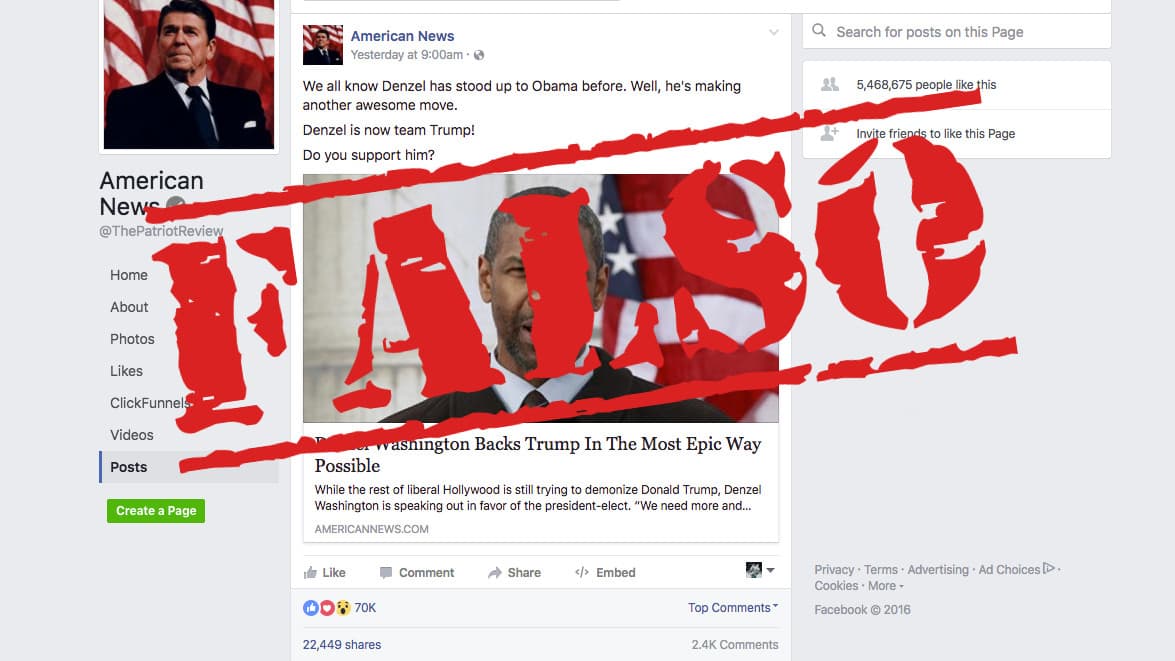 La noticia falsa que circula por Facebook