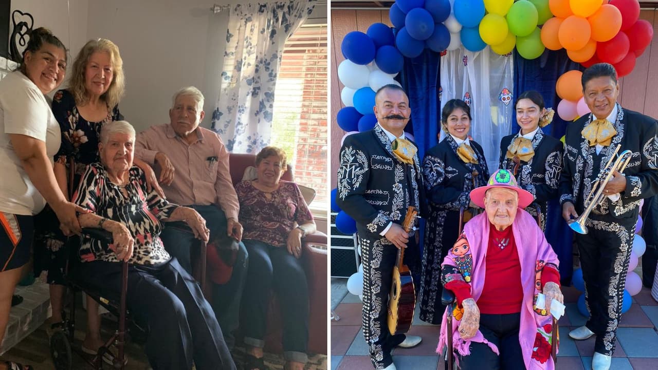 “Puro Michoacán”: Mexicana migrante festeja 102 años de vida entre cantos y su familia en Madera
