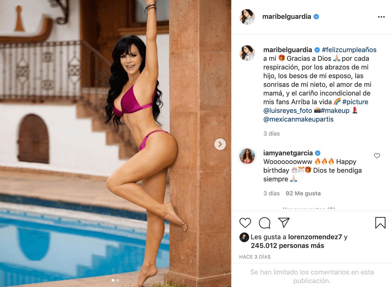 Con esta fotaza, Maribel Guardia decidió celebrar sus 62 años junto a sus seguidores en Instagram.