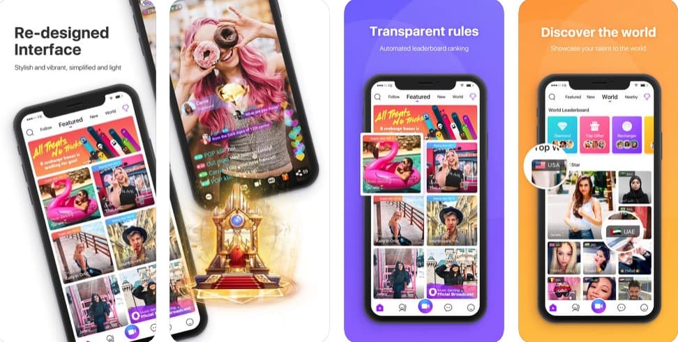 LiveMe: es una aplicación de transmisión en vivo que permite a los creadores llegar a una audiencia abierta y amplia. La aplicación está destinada a mayores de 18 años y permite a los usuarios informar a los usuarios menores de edad.
<br>