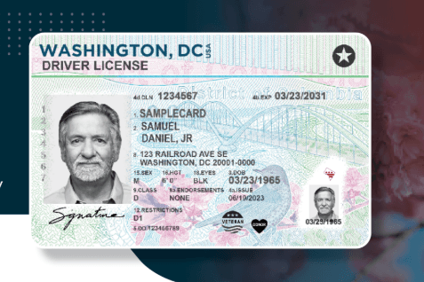 En Washington, Distrito de Columbia, se emite una licencia de conducir valida por 8 años para personas con más de seis meses de residencia en la jurisdicción, que no tengan un número de Seguro Social o sean inelegibles para ello, y que provean prueba de identidad, fecha de nacimiento y residencia. La licencia debe indicar que no es válida "para propósitos federales".