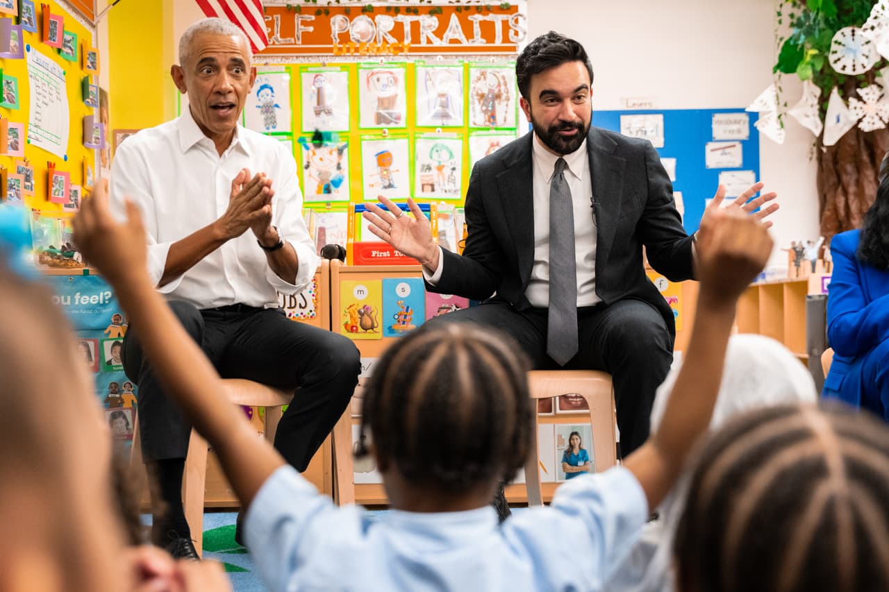Entre libros infantiles y canciones, Obama y Mamdani se reúnen en Nueva York