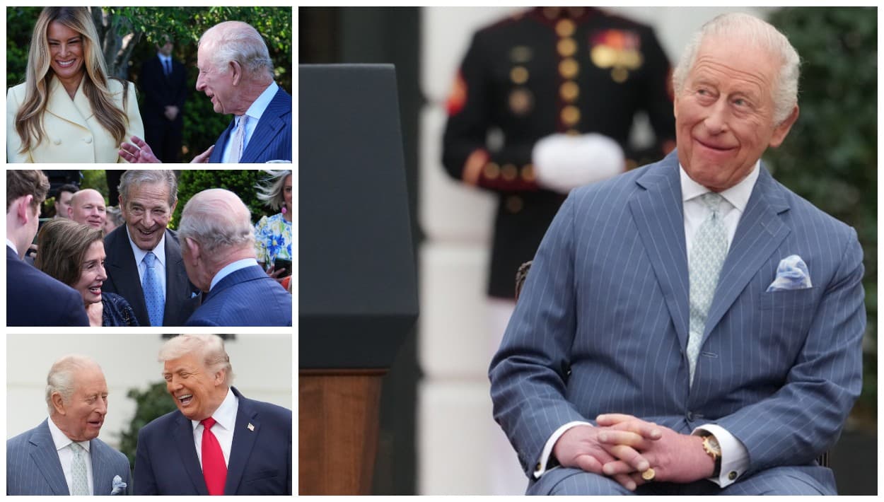 Si la primera impresión es la que cuenta,
<b><a href="https://www.univision.com/noticias/asi-fue-la-ceremonia-de-recepcion-para-el-rey-carlos-iii-en-la-casa-blanca-trump-brindo-discurso-28-abril-2026-video" target="_blank">el rey Carlos III</a></b> de Reino Unido comenzó su visita de cuatro días a Estados Unidos, provocando
<b>risas en Washington D.C</b>., donde el lunes fue recibido junto a
<b>su esposa, la reina Camila</b>, por el
<b>presidente Donald Trump</b> y
<b>la primera dama, Melania Trump</b>.
<br>
<br>En un evento celebrado en la embajada británica más tarde, el recordado
<b><a href="https://www.univision.com/entretenimiento/10-anos-despues-de-la-muerte-de-lady-diana-un-fantasma-congelo-a-camilla-parker-y-no-es-broma" target="_blank">exmarido de la princesa Diana de Gales</a></b>, también tuvo un simpático encuentro con
<b>Nancy Pelosi, la veterana congresista demócrata,</b> y su esposo Paul Pelosi.