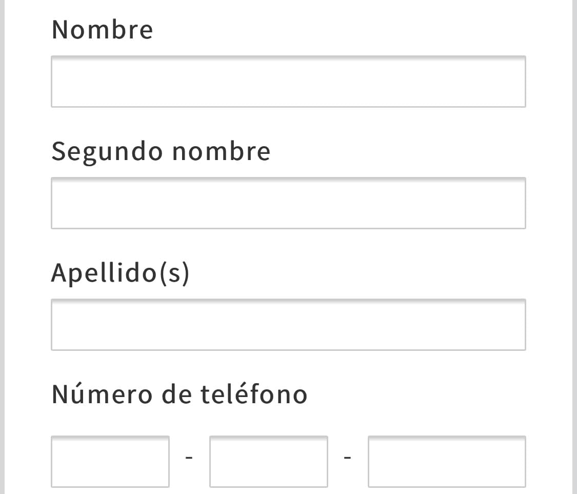 Escribe tu nombre y número de teléfono.