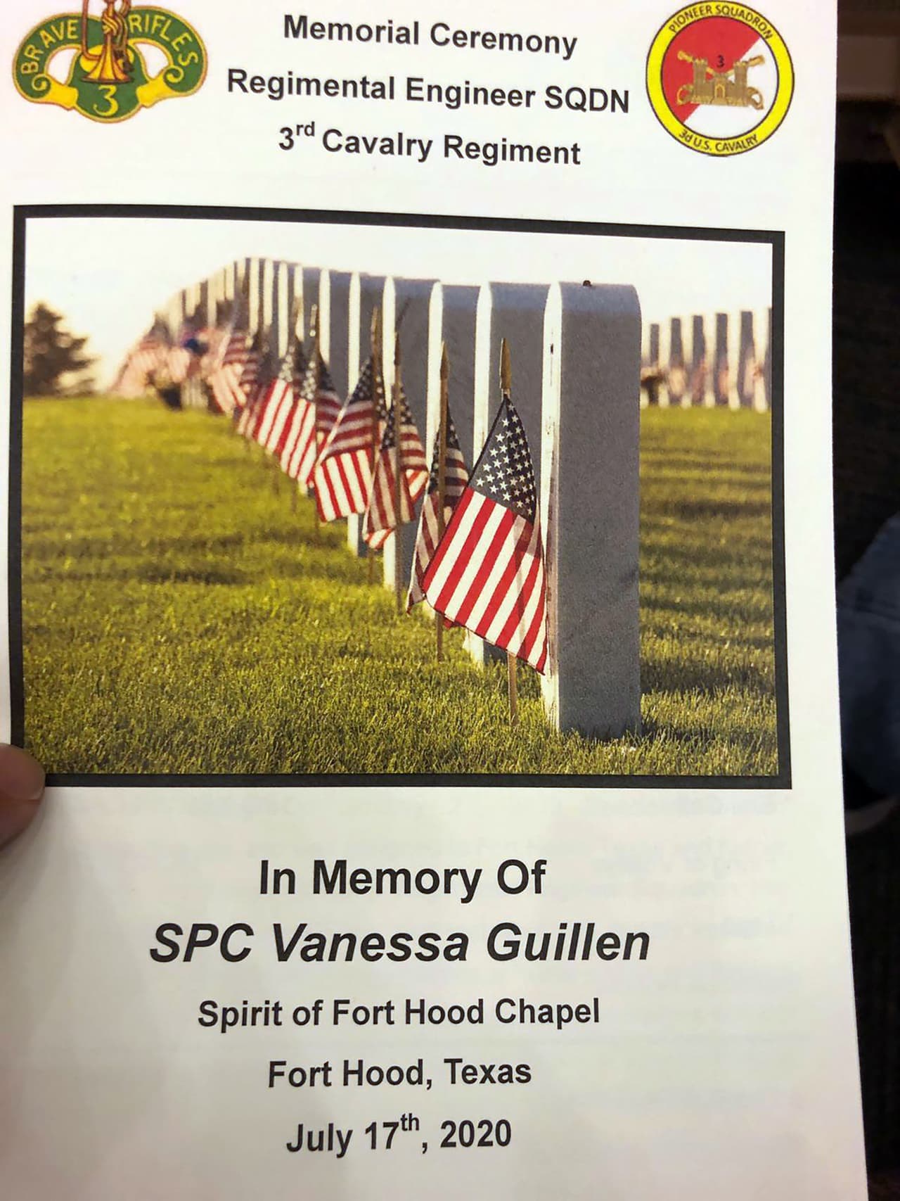 La invitación a la ceremonia privada dentro de Fort Hood, un servicio al que no tuvo acceso ni medios ni público en general.