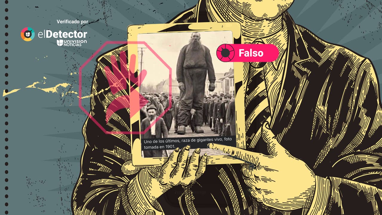 Es falso que esta sea una foto de 1901 tomada a uno de los últimos “gigantes” vivos: se generó con inteligencia artificial