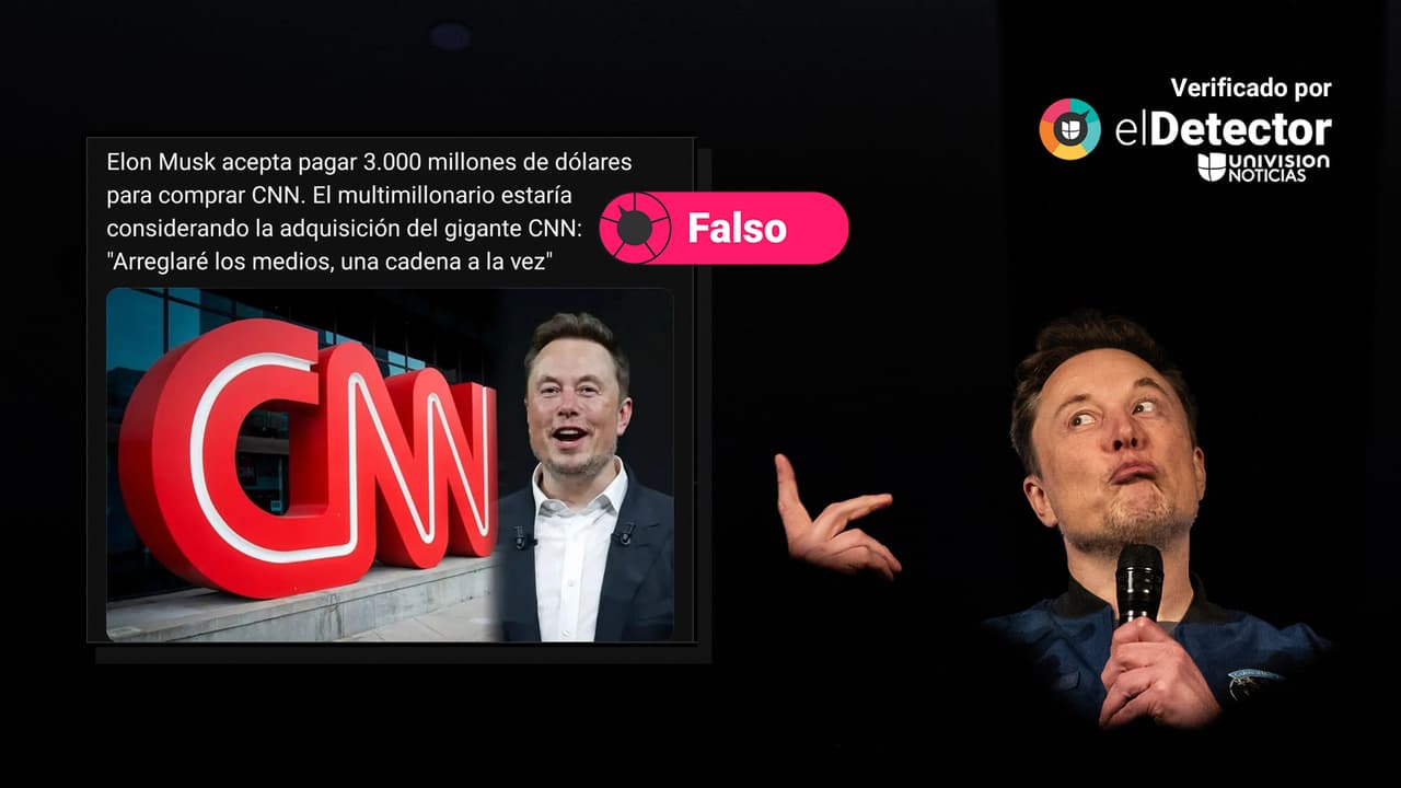 Es falso que Elon Musk haya aceptado comprar el canal de televisión CNN