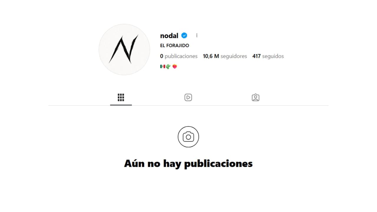 Así luce el perfil de Instagram de Christian Nodal.