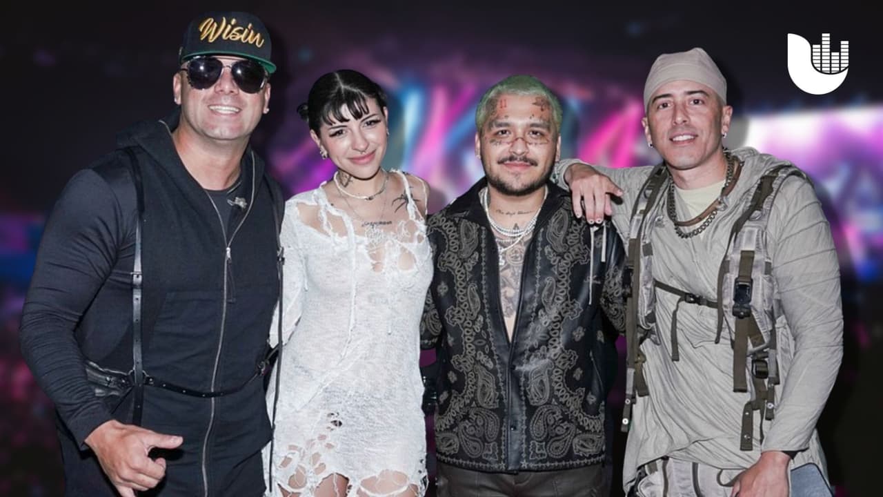 Christian Nodal y Cazzu derrochan amor en concierto de Wisin y Yandel
