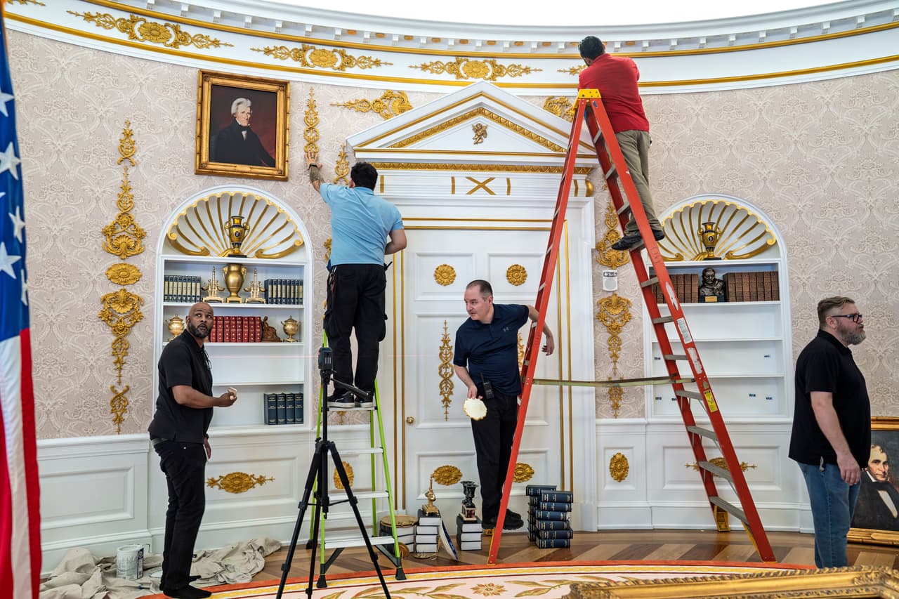Una réplica del Despacho Oval situada cerca de la Casa Blanca acaba de recibir una nueva renovación al estilo Trump