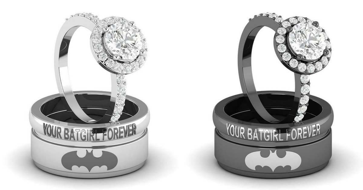 Si eres fan de Batman, estos anillos de compromiso y de boda te encantarán