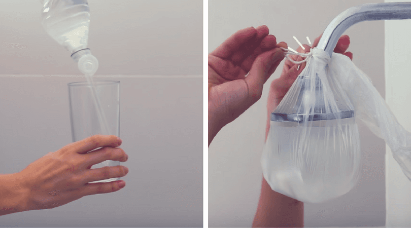 Descubre por qué colocaron la ducha dentro de una bolsa con vinagre. ¡Tú también lo vas a querer hacer!